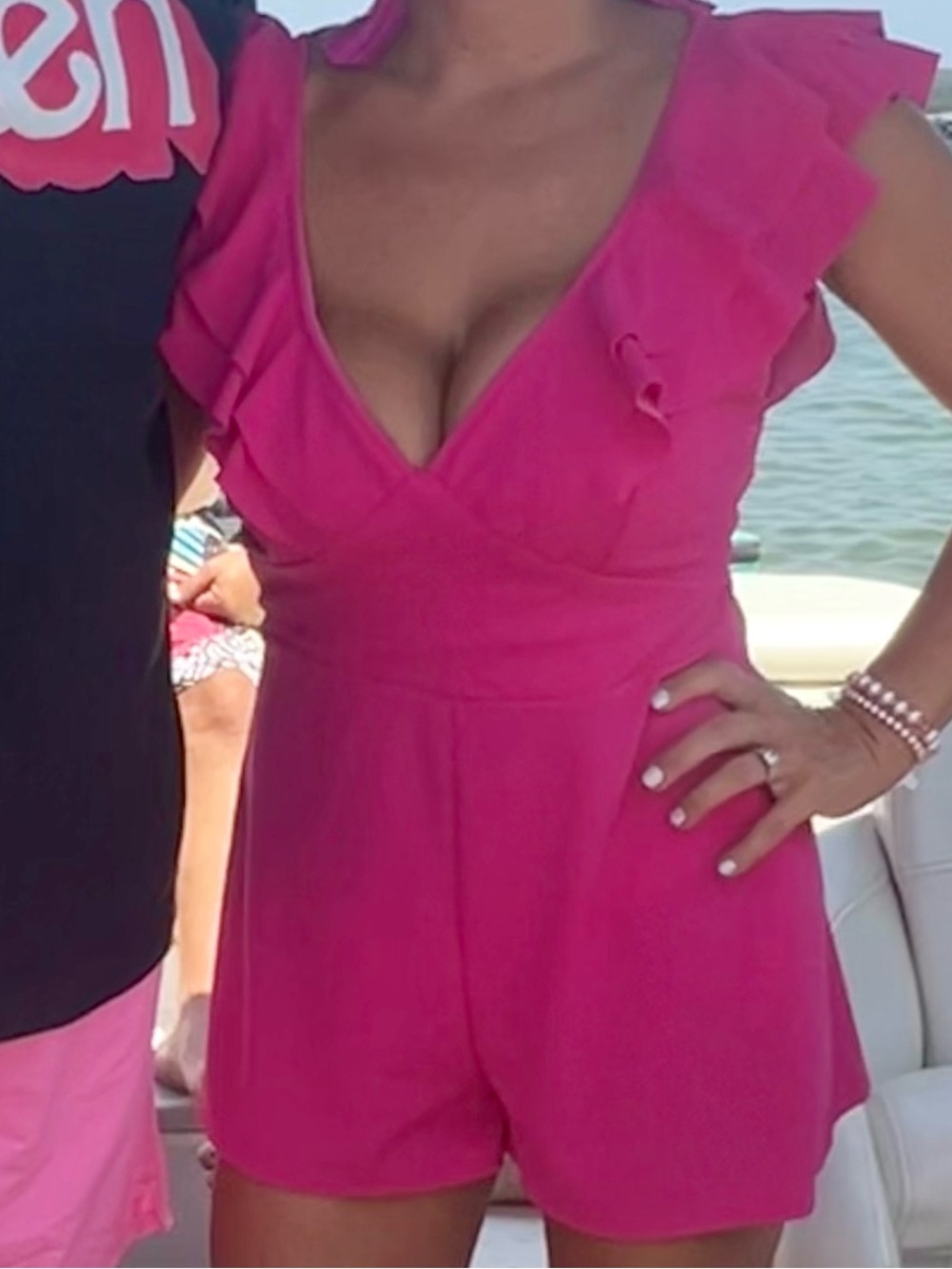 Pink Romper Like New. Womenβs Petite 6/8